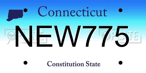NEW775 Connecticut License Plate