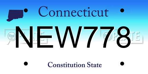 NEW778 Connecticut License Plate