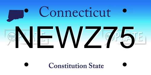 NEWZ75 Connecticut License Plate