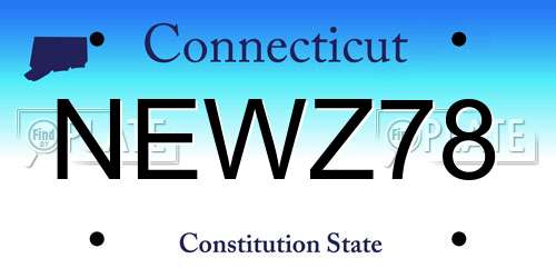 NEWZ78 Connecticut License Plate