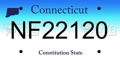 NF22120 Connecticut License Plate