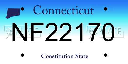 NF22170 Connecticut License Plate