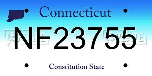 NF23755 Connecticut License Plate