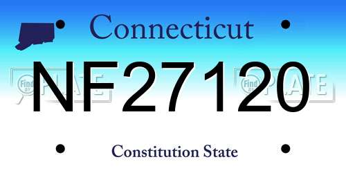 NF27120 Connecticut License Plate