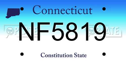 NF5819 Connecticut License Plate