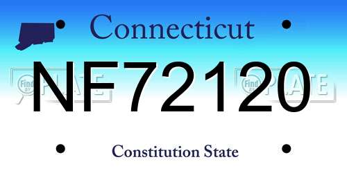 NF72120 Connecticut License Plate