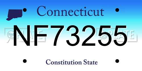 NF73255 Connecticut License Plate