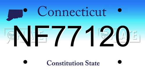 NF77120 Connecticut License Plate