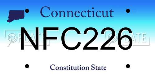 NFC226 Connecticut License Plate