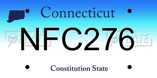 NFC276 Connecticut License Plate