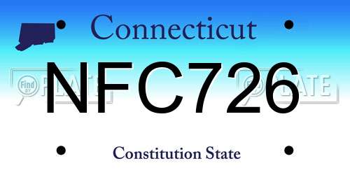 NFC726 Connecticut License Plate