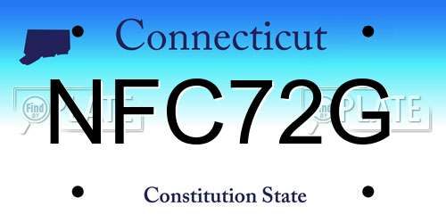 NFC72G Connecticut License Plate