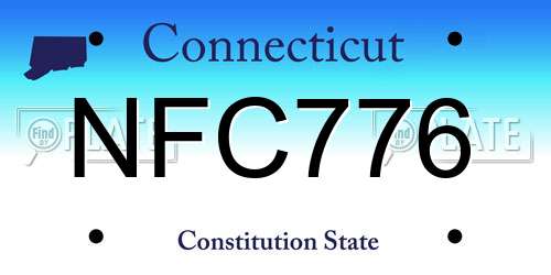 NFC776 Connecticut License Plate