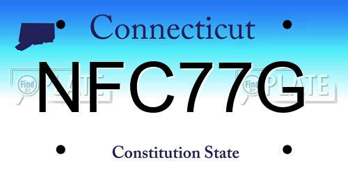 NFC77G Connecticut License Plate