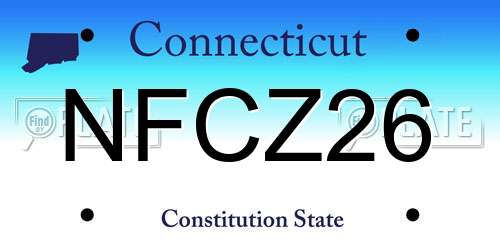 NFCZ26 Connecticut License Plate