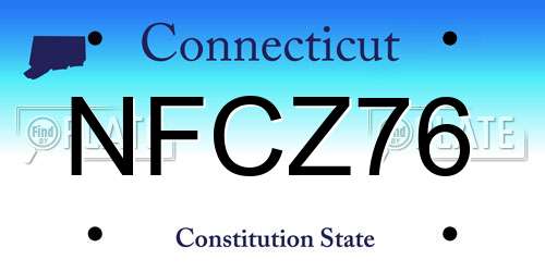NFCZ76 Connecticut License Plate