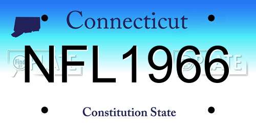 NFL1966 Connecticut License Plate