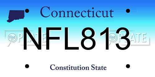 NFL813 Connecticut License Plate