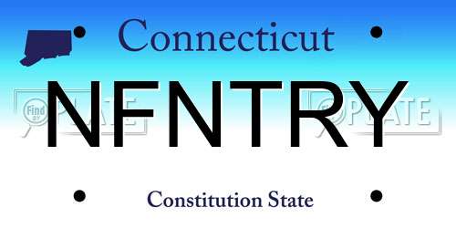 NFNTRY Connecticut License Plate