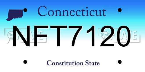 NFT7120 Connecticut License Plate