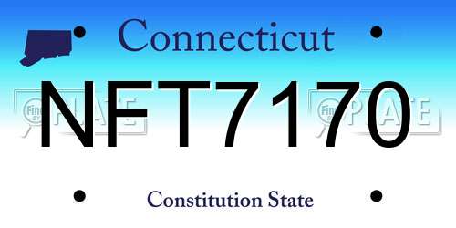 NFT7170 Connecticut License Plate
