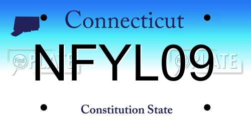 NFYL09 Connecticut License Plate