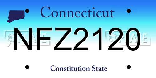 NFZ2120 Connecticut License Plate