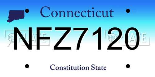 NFZ7120 Connecticut License Plate