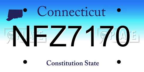 NFZ7170 Connecticut License Plate