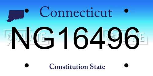 NG16496 Connecticut License Plate