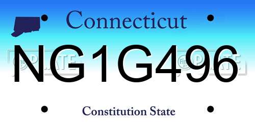 NG1G496 Connecticut License Plate