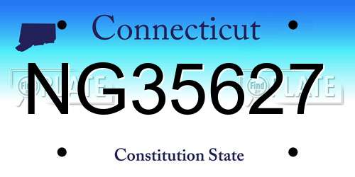 NG35627 Connecticut License Plate