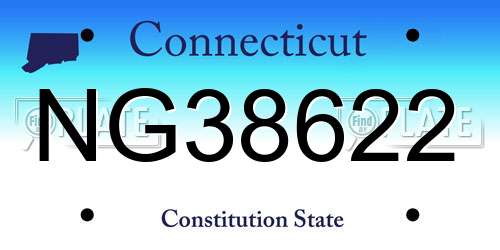NG38622 Connecticut License Plate