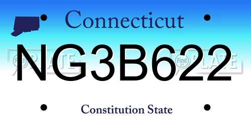 NG3B622 Connecticut License Plate