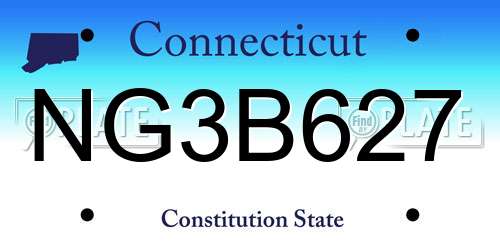 NG3B627 Connecticut License Plate