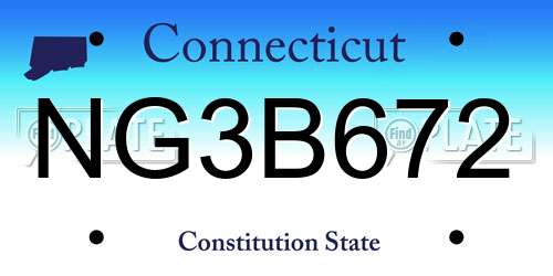 NG3B672 Connecticut License Plate