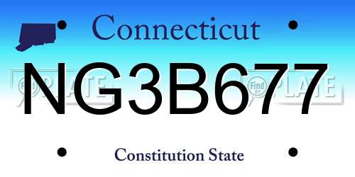 NG3B677 Connecticut License Plate