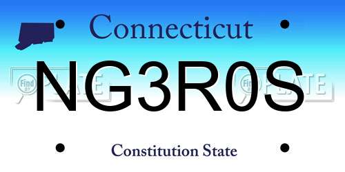 NG3R0S Connecticut License Plate