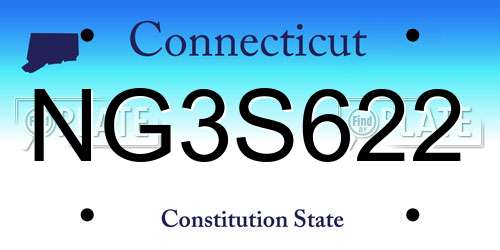 NG3S622 Connecticut License Plate