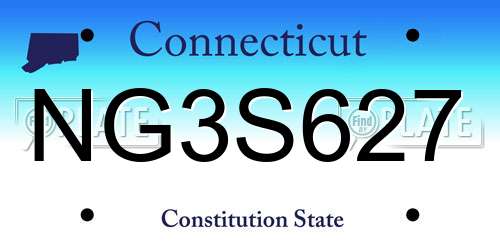 NG3S627 Connecticut License Plate