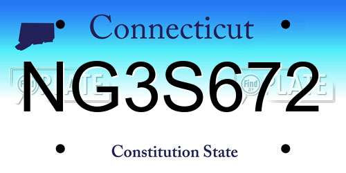 NG3S672 Connecticut License Plate
