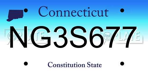 NG3S677 Connecticut License Plate
