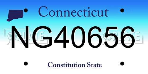 NG40656 Connecticut License Plate