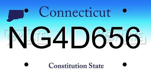 NG4D656 Connecticut License Plate