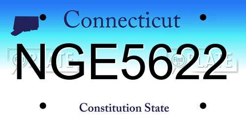 NGE5622 Connecticut License Plate