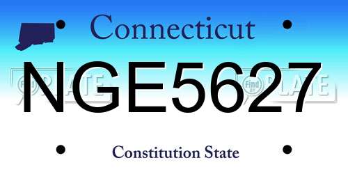 NGE5627 Connecticut License Plate