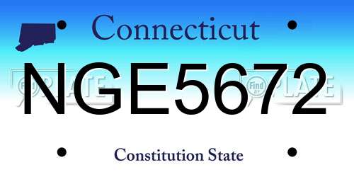 NGE5672 Connecticut License Plate