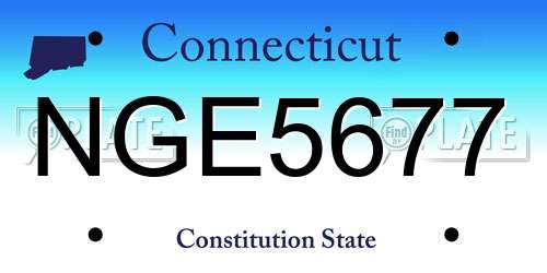 NGE5677 Connecticut License Plate
