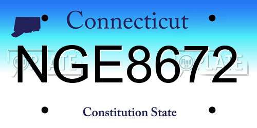 NGE8672 Connecticut License Plate