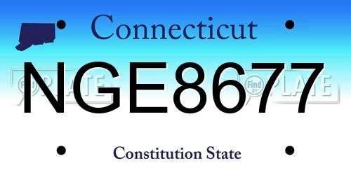 NGE8677 Connecticut License Plate